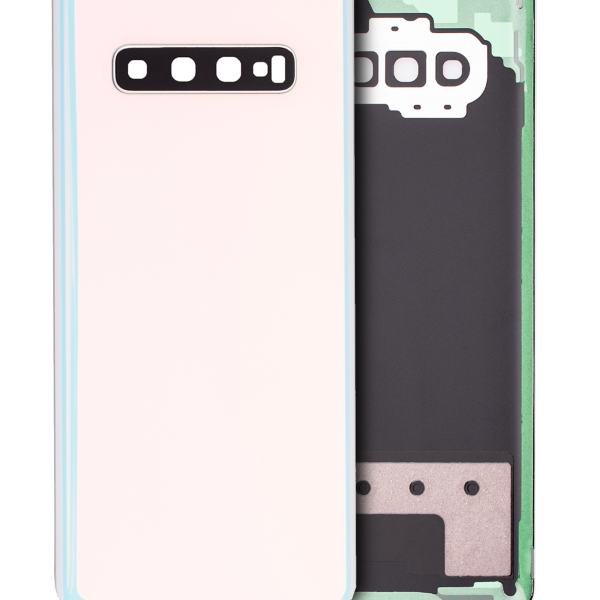 Samsung Galaxy S10 Plus İle Uyumlu Arka Kapak Camı Kamera Lensli  (Prizma Beyazı)