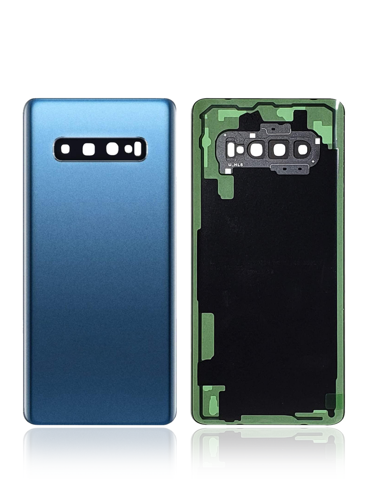 Samsung Galaxy S10 Plus İle Uyumlu Arka Kapak Camı Kamera Lensli  (Prizma Mavisi) - Görsel 2