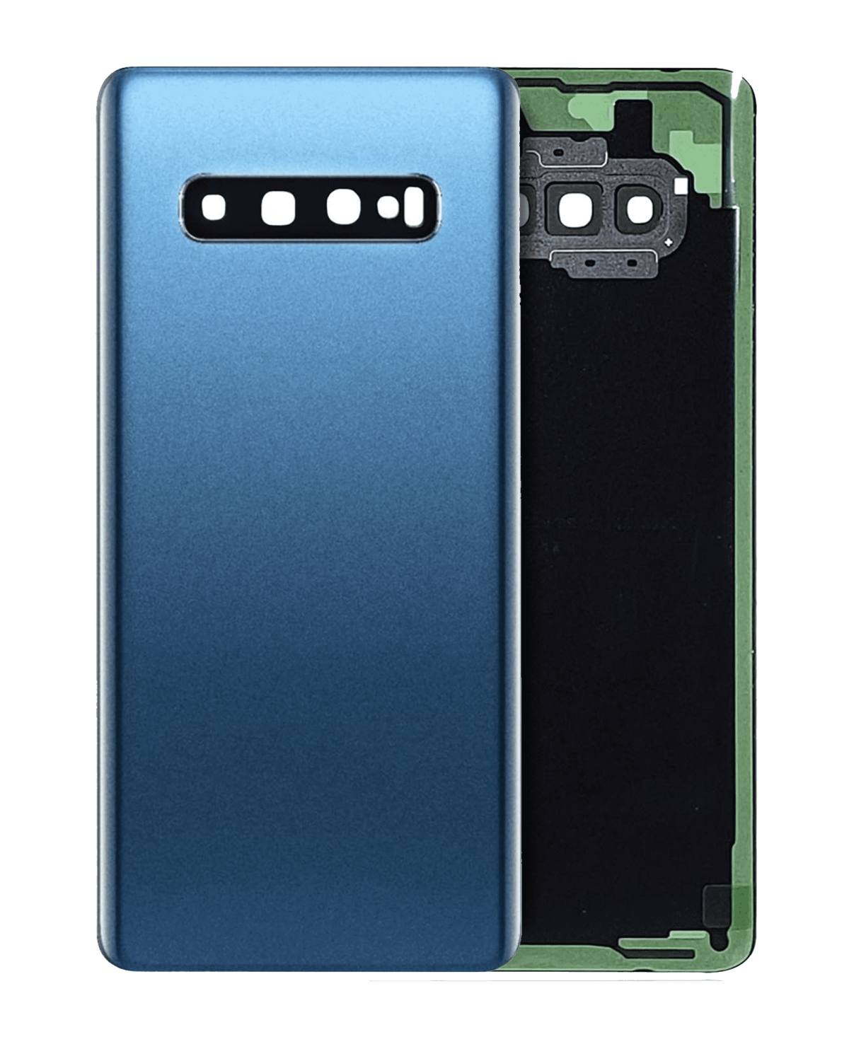 Samsung Galaxy S10 Plus İle Uyumlu Arka Kapak Camı Kamera Lensli  (Prizma Mavisi) - Görsel 3