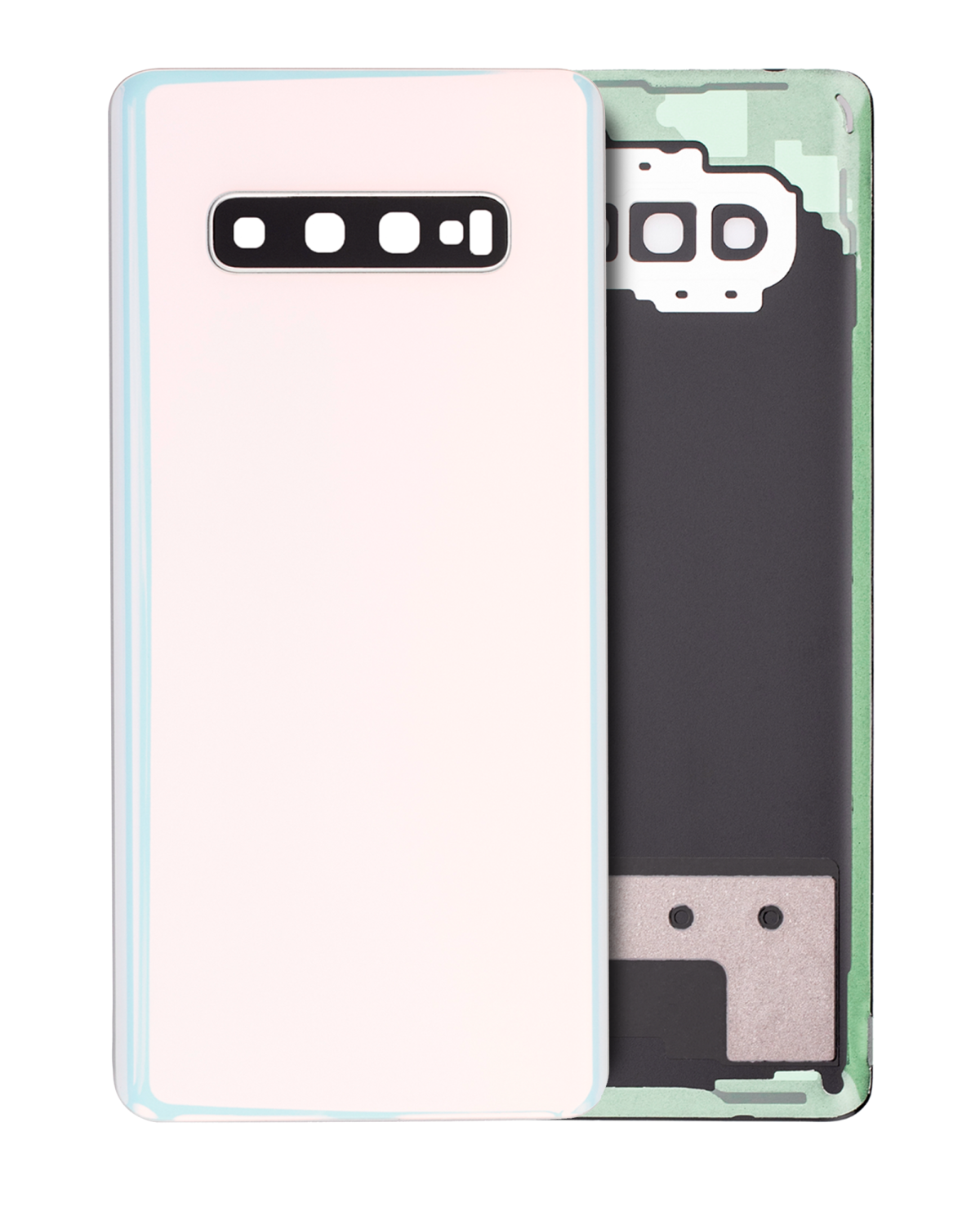 Samsung Galaxy S10 Plus İle Uyumlu Arka Kapak Camı Kamera Lensli (Service Pack) (Prizma Beyazı)