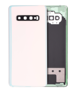 Samsung Galaxy S10 Plus İle Uyumlu Arka Kapak Camı Kamera Lensli (Service Pack) (Prizma Beyazı)