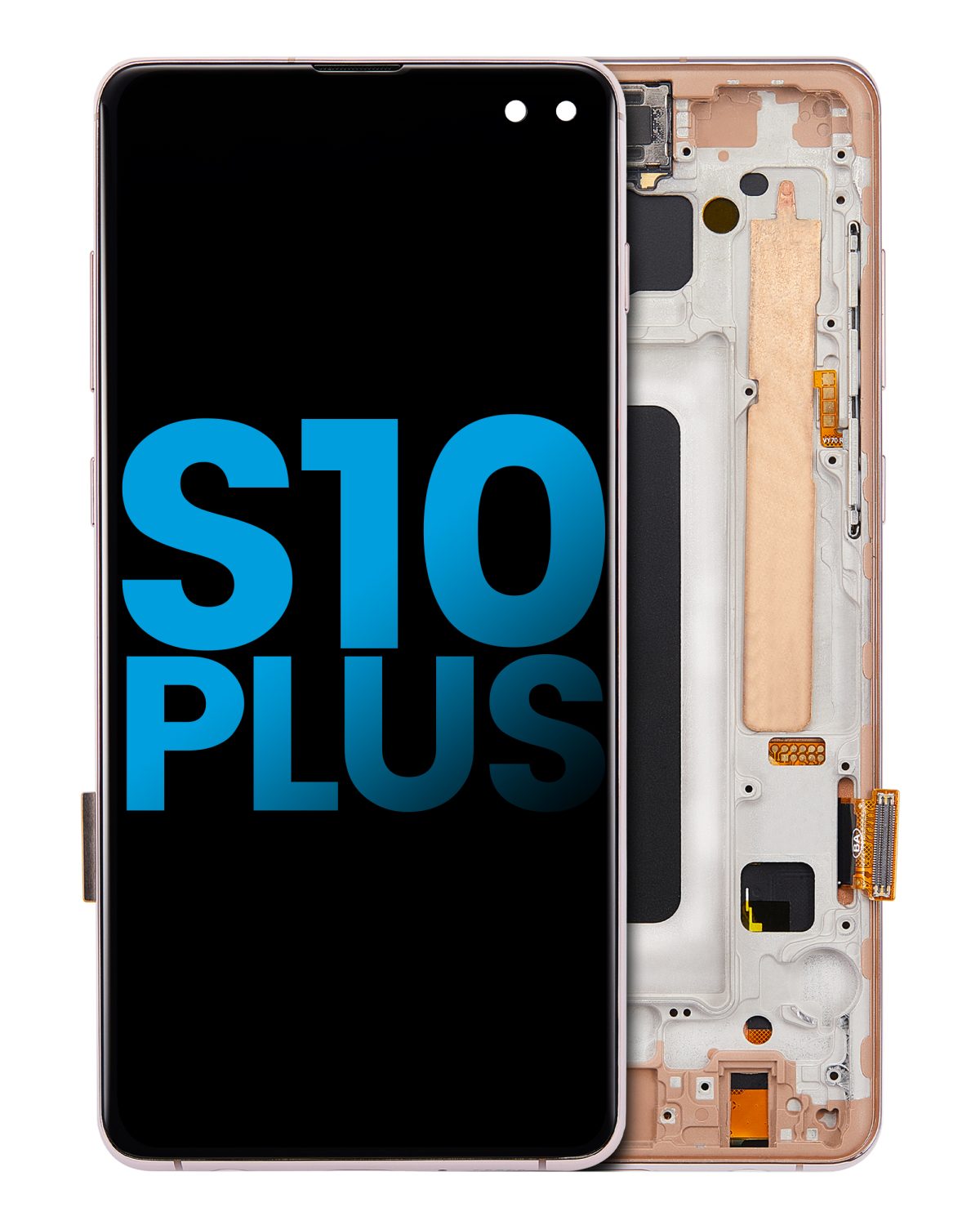 Samsung Galaxy S10 Plus İle Uyumlu Çerçeveli ekran LCD Ekranı (Parmak İzi Sensörü Olmadan) (Satış Sonrası Plus: TFT) (Flamingo Pembesi)