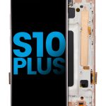 Samsung Galaxy S10 Plus İle Uyumlu Çerçeveli ekran LCD Ekranı (Parmak İzi Sensörü Olmadan) (Satış Sonrası Plus: TFT) (Flamingo Pembesi)