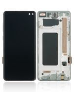 Samsung Galaxy S10 Plus İle Uyumlu Çerçeveli ekran LCD Ekranı (Parmak İzi Sensörü Olmadan) (Satış Sonrası Plus: TFT) (Prizma Beyazı) - Görsel 2