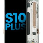 Samsung Galaxy S10 Plus İle Uyumlu Çerçeveli ekran LCD Ekranı (Parmak İzi Sensörü Olmadan) (Satış Sonrası Plus: TFT) (Prizma Beyazı)