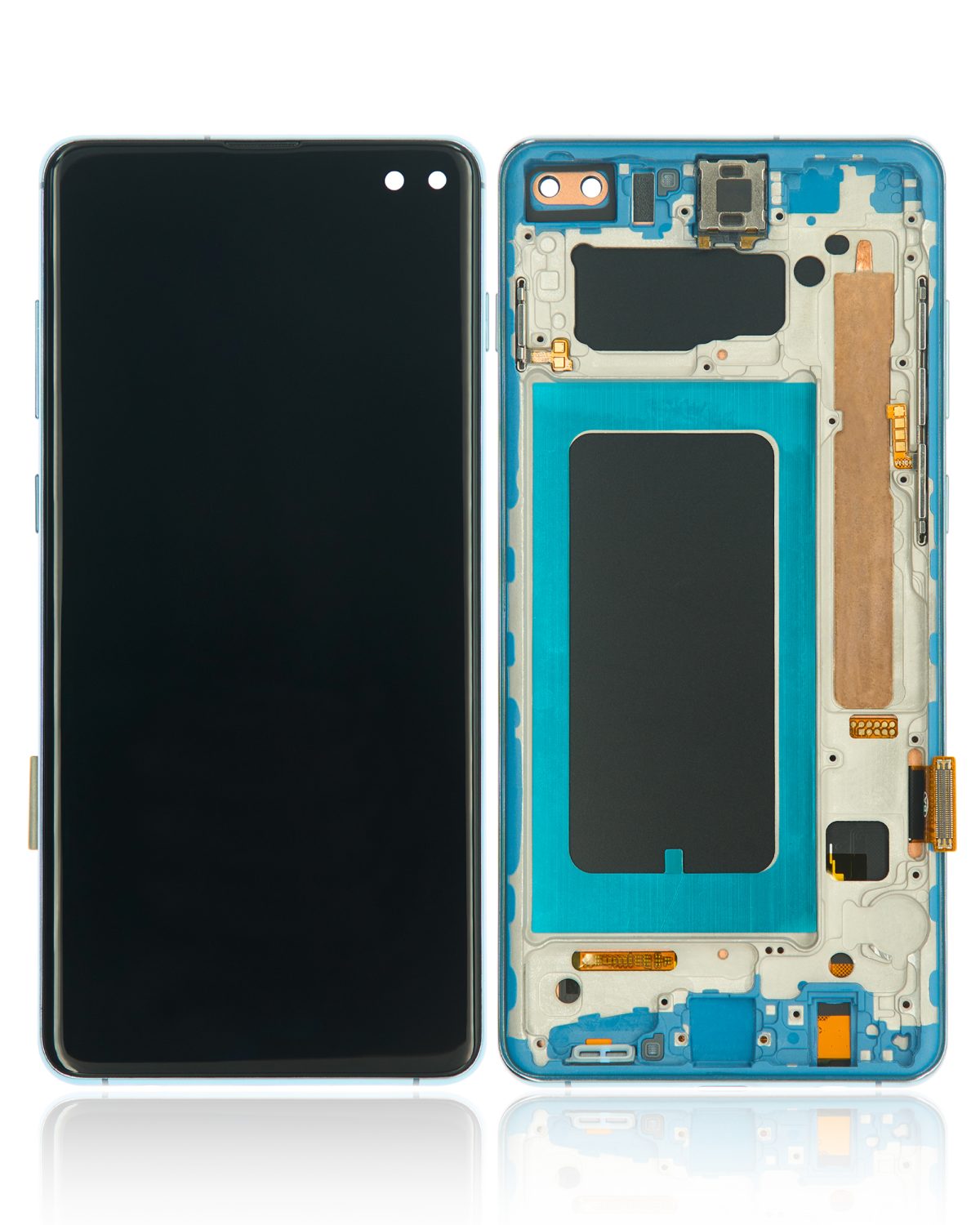 Samsung Galaxy S10 Plus İle Uyumlu Çerçeveli ekran LCD Ekranı (Parmak İzi Sensörü Olmadan) (Satış Sonrası Plus: TFT) (Prizma Mavisi) - Görsel 2