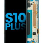 Samsung Galaxy S10 Plus İle Uyumlu Çerçeveli ekran LCD Ekranı (Parmak İzi Sensörü Olmadan) (Satış Sonrası Plus: TFT) (Prizma Mavisi)
