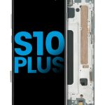 Samsung Galaxy S10 Plus İle Uyumlu Çerçeveli ekran LCD Ekranı (Parmak İzi Sensörü Olmadan) (Satış Sonrası Plus: TFT) (Prizma Seramik Siyah)