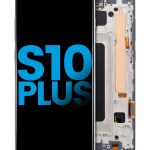 Samsung Galaxy S10 Plus İle Uyumlu Çerçeveli ekran LCD Ekranı (Parmak İzi Sensörü Olmadan) (Satış Sonrası Plus: TFT) (Prizma Yeşili)