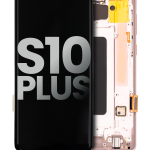 Samsung Galaxy S10 Plus İle Uyumlu Çerçeveli ekran Orijinal Ekranı (Flamingo Pembesi)