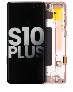 Samsung Galaxy S10 Plus İle Uyumlu Çerçeveli ekran Orijinal Ekranı (Kullanılmış OEM Çekme: Sınıf A) (Flamingo Pembesi)