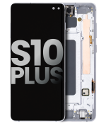 Samsung Galaxy S10 Plus İle Uyumlu Çerçeveli ekran Orijinal Ekranı (Kullanılmış OEM Çekme: Sınıf A) (Prizma Beyazı)