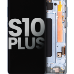 Samsung Galaxy S10 Plus İle Uyumlu Çerçeveli ekran Orijinal Ekranı (Prizma Mavisi)