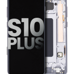 Samsung Galaxy S10 Plus İle Uyumlu Çerçeveli ekran Orijinal Ekranı (Prizma/Seramik Siyah)