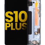 Samsung Galaxy S10 Plus İle Uyumlu İçin Çerçeveli ekran Orijinal (Prizma Mavisi)  Orijinal Ekranı Uyumlu