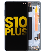 Samsung Galaxy S10 Plus İle Uyumlu İçin Çerçeveli ekran Orijinal (Prizma Mavisi)  Orijinal Ekranı Uyumlu