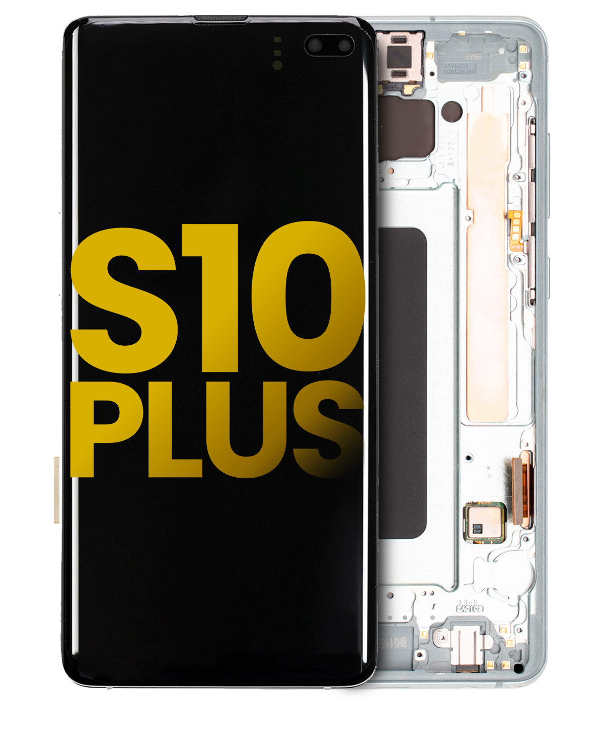 Samsung Galaxy S10 Plus İle Uyumlu İçin Çerçeveli ekran Orijinal (Prizma Yeşili)  Orijinal Ekranı Uyumlu