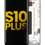 Samsung Galaxy S10 Plus İle Uyumlu İçin Çerçeveli ekran Orijinal (Prizma Yeşili)  Orijinal Ekranı Uyumlu