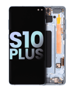 Samsung Galaxy S10 Plus İle Uyumlu İçin Çerçeveli ekran (Service Pack) (Prizma Mavisi)  Orijinal Ekranı Uyumlu