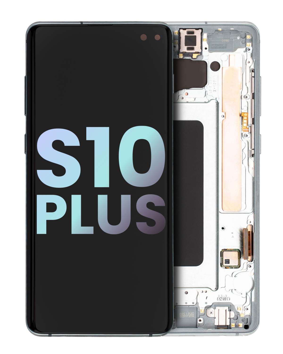 Samsung Galaxy S10 Plus İle Uyumlu İçin Çerçeveli ekran (Service Pack) (Prizma Yeşili)  Orijinal Ekranı Uyumlu