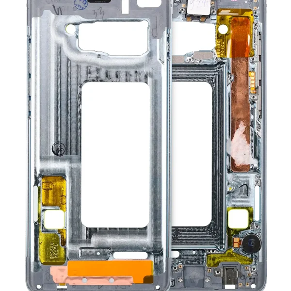 Samsung Galaxy S10 Plus İle Uyumlu Orta Çerçeve Muhafaza (Küçük Parçalarla) (Seramik Beyaz)