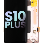 Samsung Galaxy S10 Plus İle Uyumlu (Service Pack) (Flamingo Pembesi) Çerçeveli ekran Orijinal Ekranı