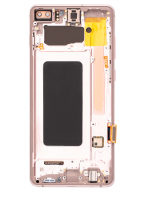 Samsung Galaxy S10 Plus İle Uyumlu (Service Pack) (Flamingo Pembesi) Çerçeveli ekran Orijinal Ekranı - Görsel 4