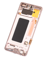 Samsung Galaxy S10 Plus İle Uyumlu (Service Pack) (Flamingo Pembesi) Çerçeveli ekran Orijinal Ekranı - Görsel 9