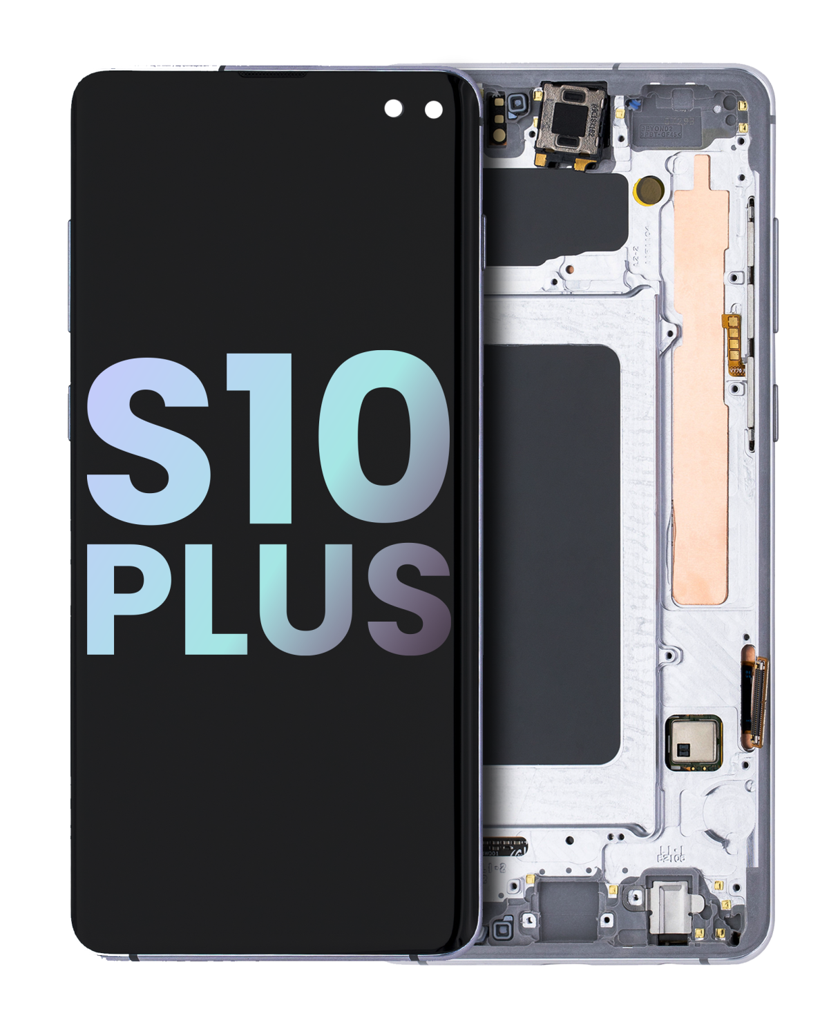 Samsung Galaxy S10 Plus İle Uyumlu (Service Pack) (Prizma Beyazı) Çerçeveli ekran Orijinal Ekranı