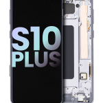 Samsung Galaxy S10 Plus İle Uyumlu (Service Pack) (Prizma Seramik Siyah) Çerçeveli ekran Orijinal Ekranı