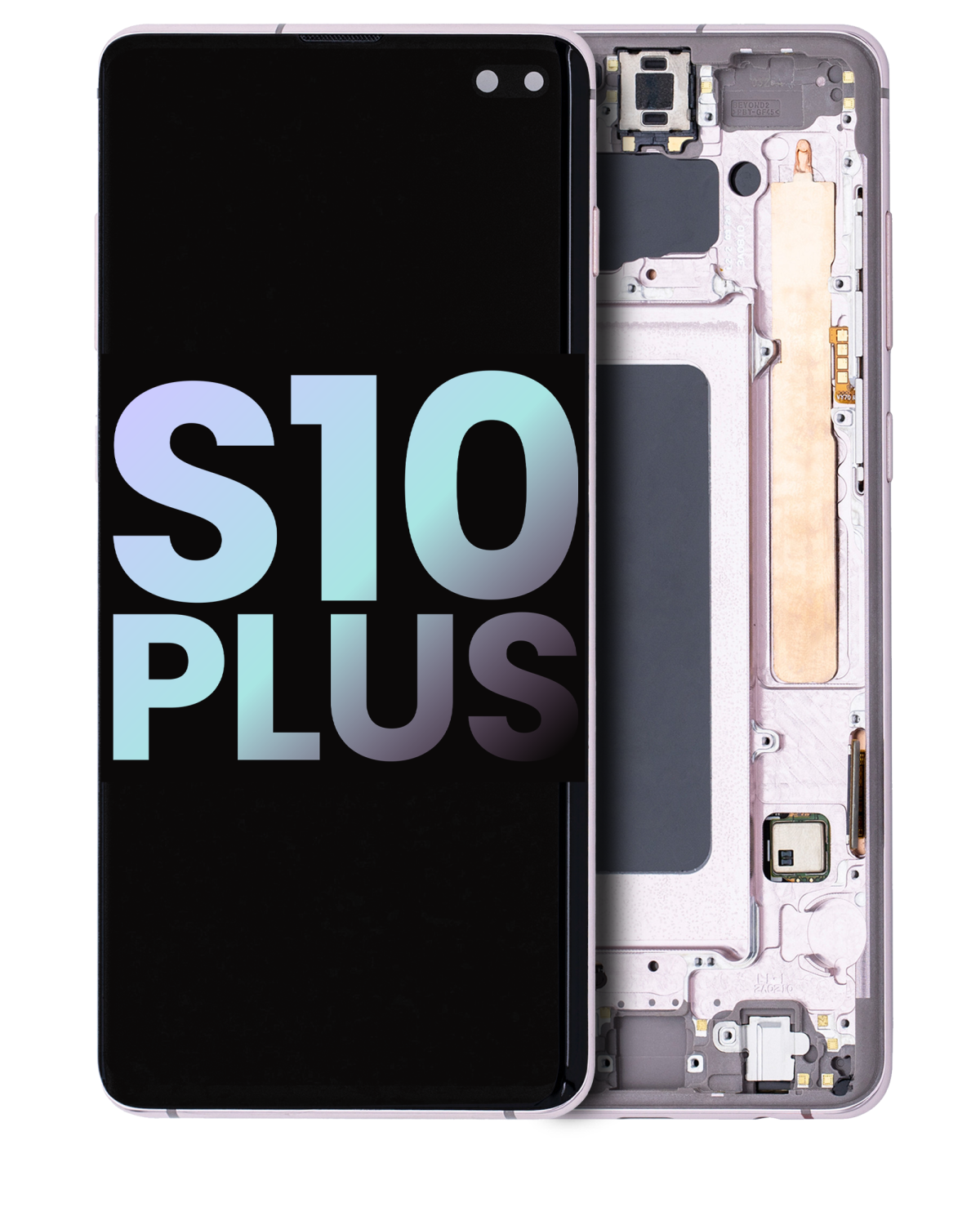 Samsung Galaxy S10 Plus İle Uyumlu (Service Pack) (Seramik Beyaz) Çerçeveli ekran Orijinal Ekranı