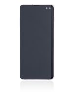 Samsung Galaxy S10 Plus İle Uyumlu (Service Pack) (Seramik Beyaz) Çerçeveli ekran Orijinal Ekranı - Görsel 3