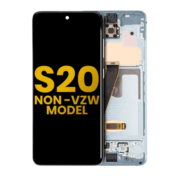 Samsung Galaxy S20 4G İle Uyumlu 5G Çerçeveli ekran Orijinal Ekranı (Verizon Olmayan 5G UW Çerçevesi) Orijinal (Bulut Mavisi)