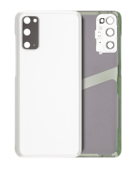 Samsung Galaxy S20 5G İle Uyumlu Arka Kapak Camı Kamera Lensiyle  (Bulut Beyazı)