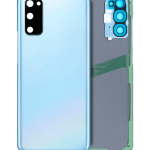 Samsung Galaxy S20 5G İle Uyumlu Arka Kapak Camı Kamera Lensiyle  (Bulut Mavisi)