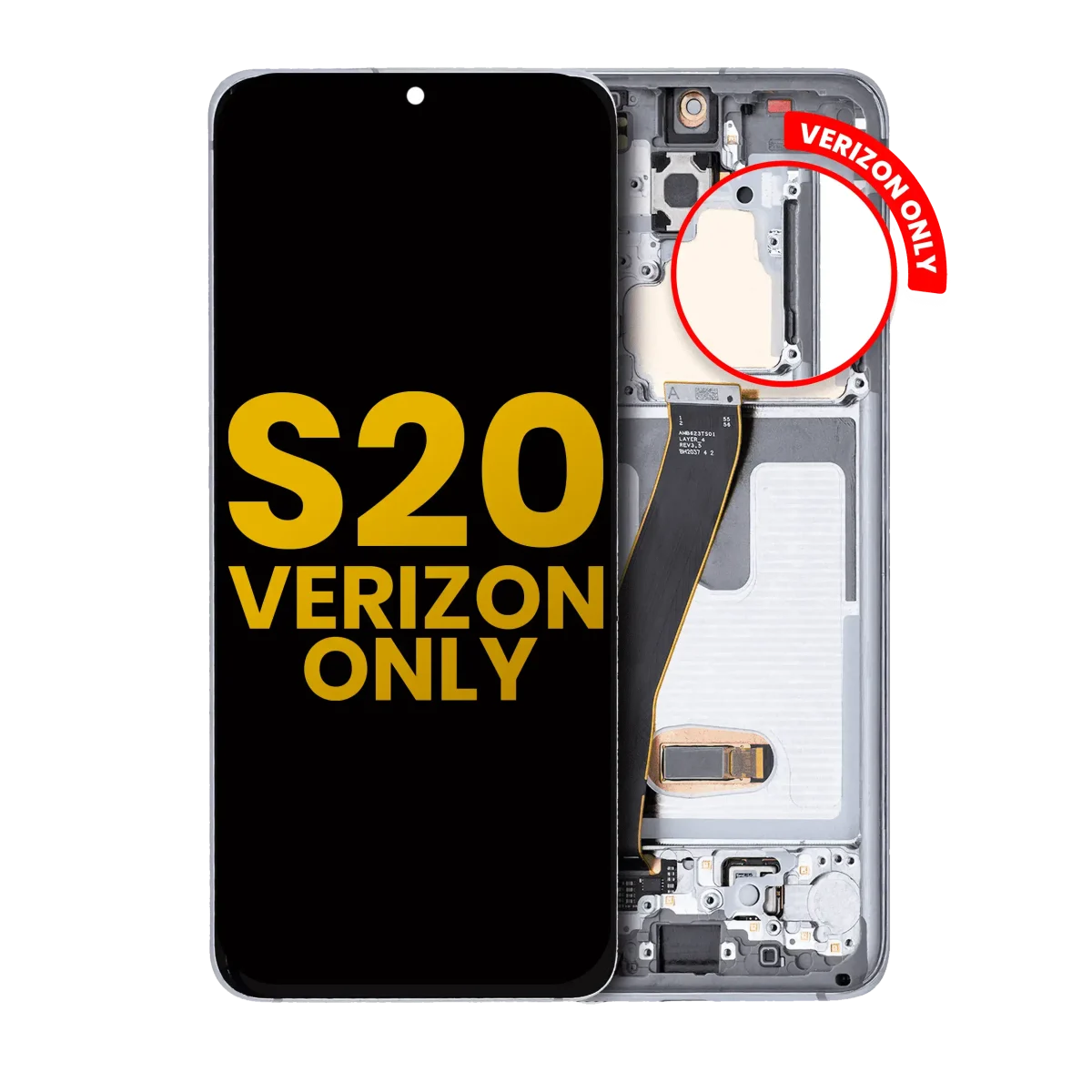 Samsung Galaxy S20 5G İle Uyumlu Çerçeveli ekran Orijinal Ekranı (Sadece Verizon 5G UW Çerçevesi) Orijinal (Bulut Beyazı) - Görsel 2