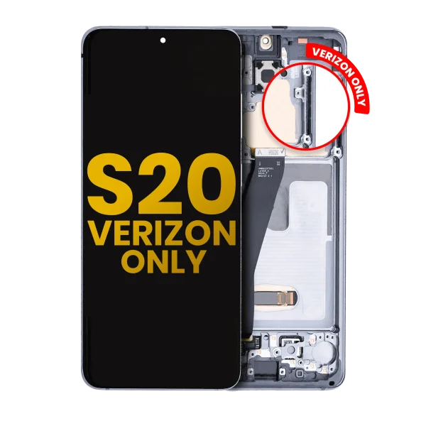 Samsung Galaxy S20 5G İle Uyumlu Çerçeveli ekran Orijinal Ekranı (Sadece Verizon 5G UW Çerçevesi) Orijinal (Kozmik Gri)