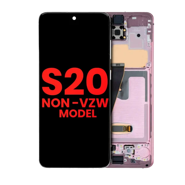 Samsung Galaxy S20 5G İle Uyumlu Çerçeveli ekran Orijinal Ekranı (Verizon Olmayan 5G UW Çerçevesi) (Bulut Pembesi)