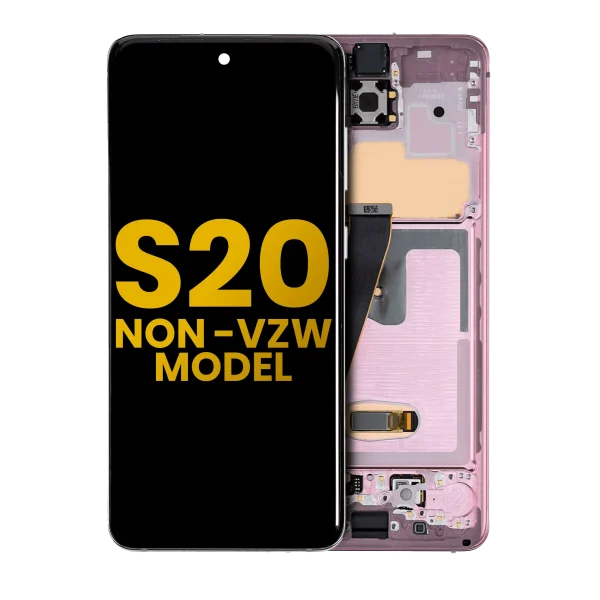 Samsung Galaxy S20 5G İle Uyumlu Çerçeveli ekran Orijinal Ekranı (Verizon Olmayan 5G UW Çerçevesi) Orijinal (Bulut Pembesi)