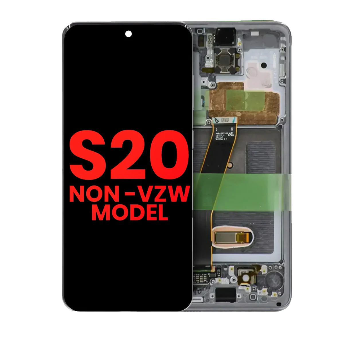 Samsung Galaxy S20 5G İle Uyumlu (Verizon Olmayan 5G UW Çerçeve) (Kozmik Gri) Çerçeveli ekran Orijinal Ekranı