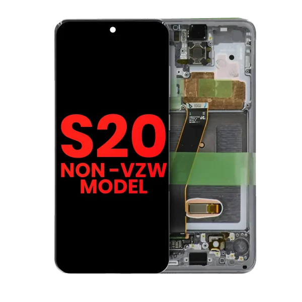 Samsung Galaxy S20 5G İle Uyumlu (Verizon Olmayan 5G UW Çerçeve) (Kozmik Gri) Çerçeveli ekran Orijinal Ekranı