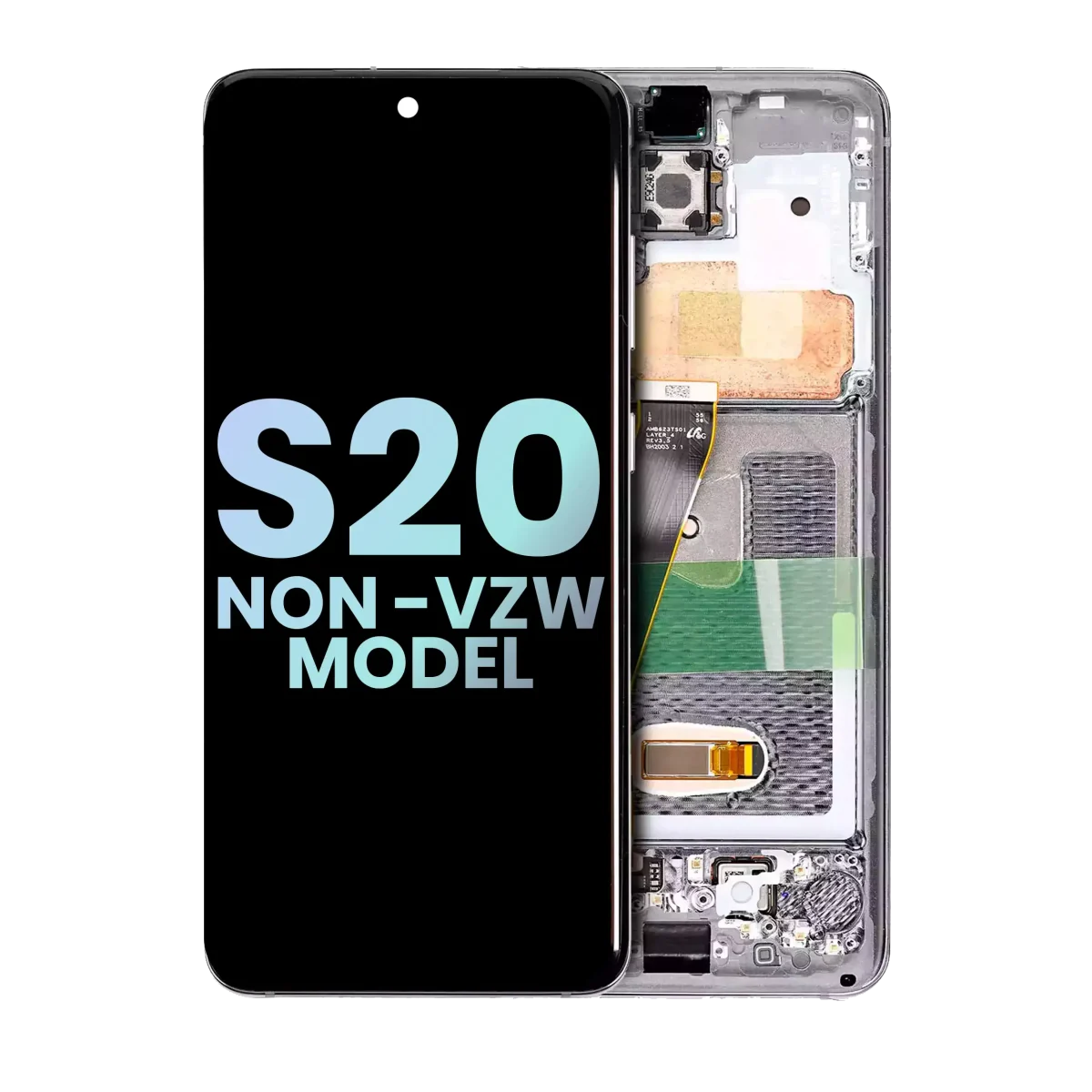 Samsung Galaxy S20 5G İle Uyumlu (Verizon Olmayan 5G UW Çerçeve) (Servis Paketi) (Bulut Beyazı) Çerçeveli ekran Orijinal Ekranı