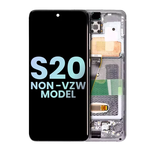 Samsung Galaxy S20 5G İle Uyumlu (Verizon Olmayan 5G UW Çerçeve) (Servis Paketi) (Bulut Beyazı) Çerçeveli ekran Orijinal Ekranı