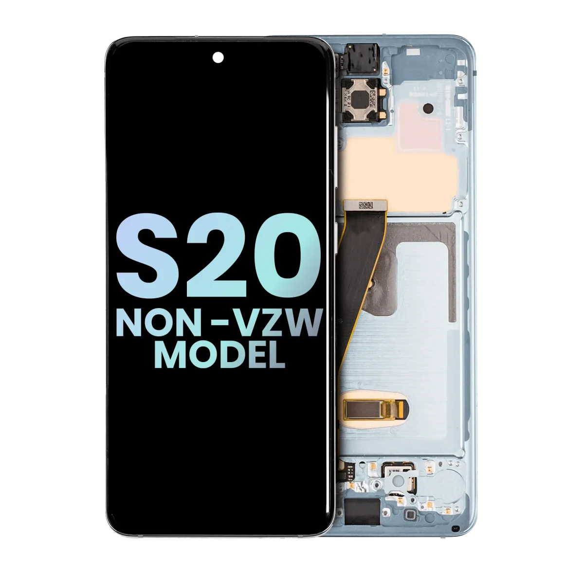 Samsung Galaxy S20 5G İle Uyumlu (Verizon Olmayan 5G UW Çerçeve) (Servis Paketi) (Bulut Mavisi) Çerçeveli ekran Orijinal Ekranı