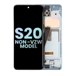 Samsung Galaxy S20 5G İle Uyumlu (Verizon Olmayan 5G UW Çerçeve) (Servis Paketi) (Bulut Mavisi) Çerçeveli ekran Orijinal Ekranı