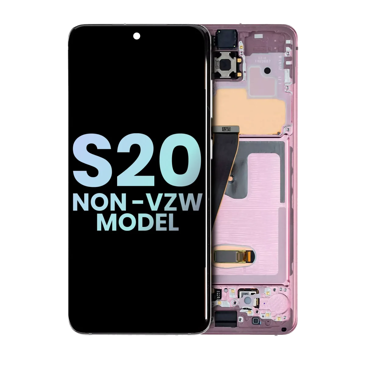 Samsung Galaxy S20 5G İle Uyumlu (Verizon Olmayan 5G UW Çerçeve) (Servis Paketi) (Bulut Pembesi) Çerçeveli ekran Orijinal Ekranı - Görsel 2