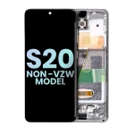 Samsung Galaxy S20 5G İle Uyumlu (Verizon Olmayan 5G UW Çerçeve) (Servis Paketi) (Kozmik Gri) Çerçeveli ekran Orijinal Ekranı