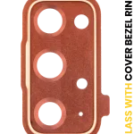 Samsung Galaxy S20 FE İle Uyumlu 4G 5G (Bulut Turuncusu) Kapaklı Arka Kamera Lensi Çerçeveli Halkalı