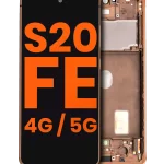 Samsung Galaxy S20 FE İle Uyumlu 4G 5G Çerçeveli ekran Orijinal Ekranı (Leke: A Sınıfı) (Bulut Turuncusu)