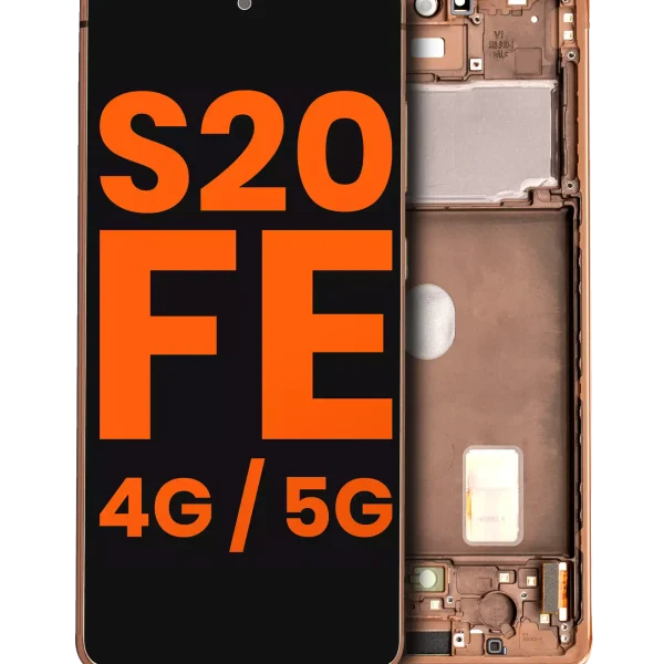 Samsung Galaxy S20 FE İle Uyumlu 4G 5G Çerçeveli ekran Orijinal Ekranı (Leke: A Sınıfı) (Bulut Turuncusu)